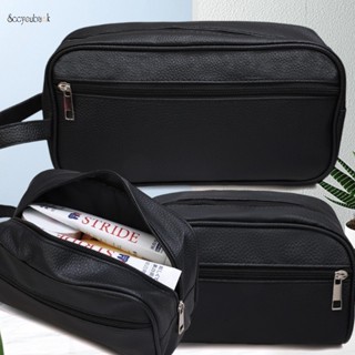 สีดําธุรกิจหนัง ปู่ กันน้ําแป้งล้างออแกไนเซอร์ความจุขนาดใหญ่…