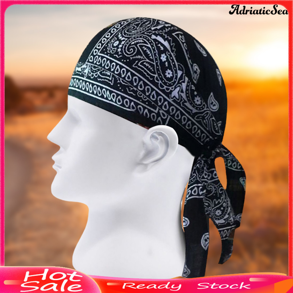 [COD]✌ผู้ใหญ่ผู้ชาย Paisley พิมพ์รถจักรยานยนต์ Wrap Biker หมวกผ้าพันคอ Headscarf Skull Cap
