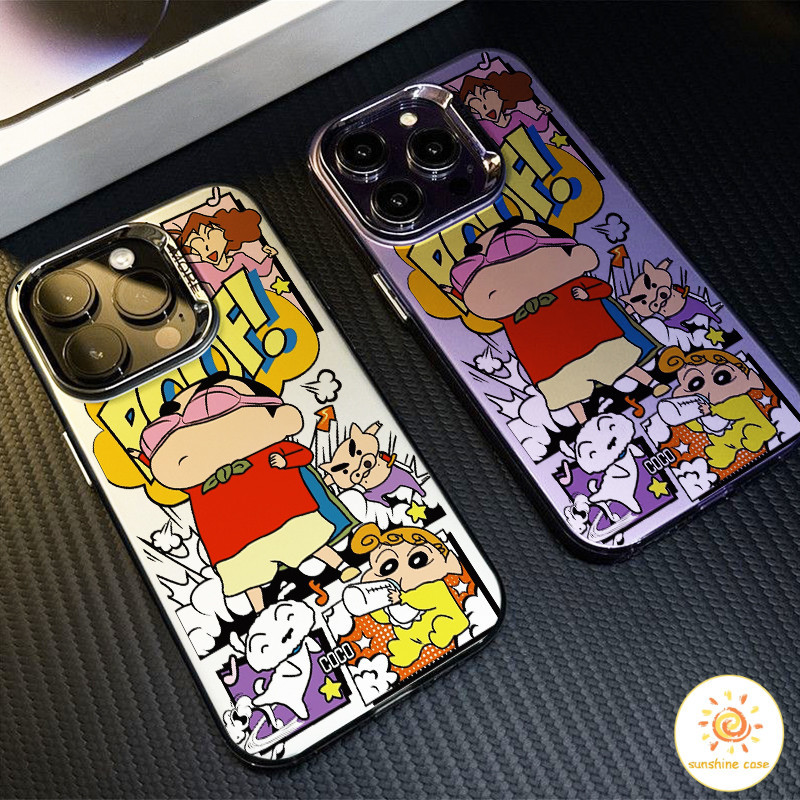 เคสโทรศัพท์อะนิเมะการ์ตูน Crayn chan น่ารัก ไอโฟน11 For iPhone12 13 14 15Pro MAX X XS XR XS 6 7 8Plus SE2020เคสโทรศัพท