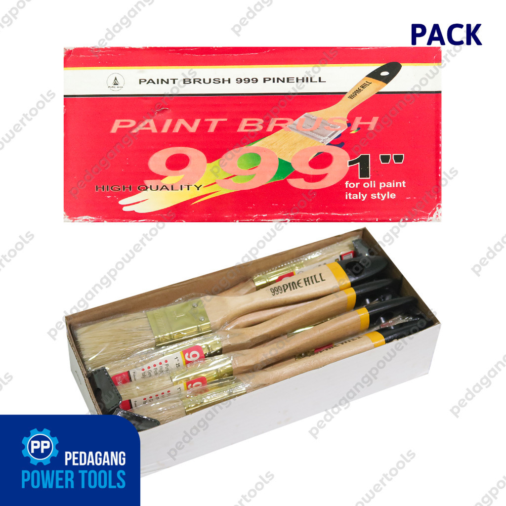 PINEHILL 1 โหล 12 ชิ้น PH-999 1" แปรงทาสีผนัง ด้ามไม้ แปรงทาสี Koas Kwas