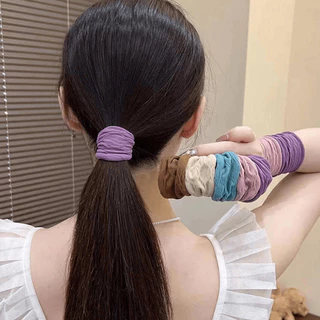 10ชิ้นผมหางม้าสูงผูกผมผู้หญิงยางรัดหนาอารมณ์ ชม. หูฟัง