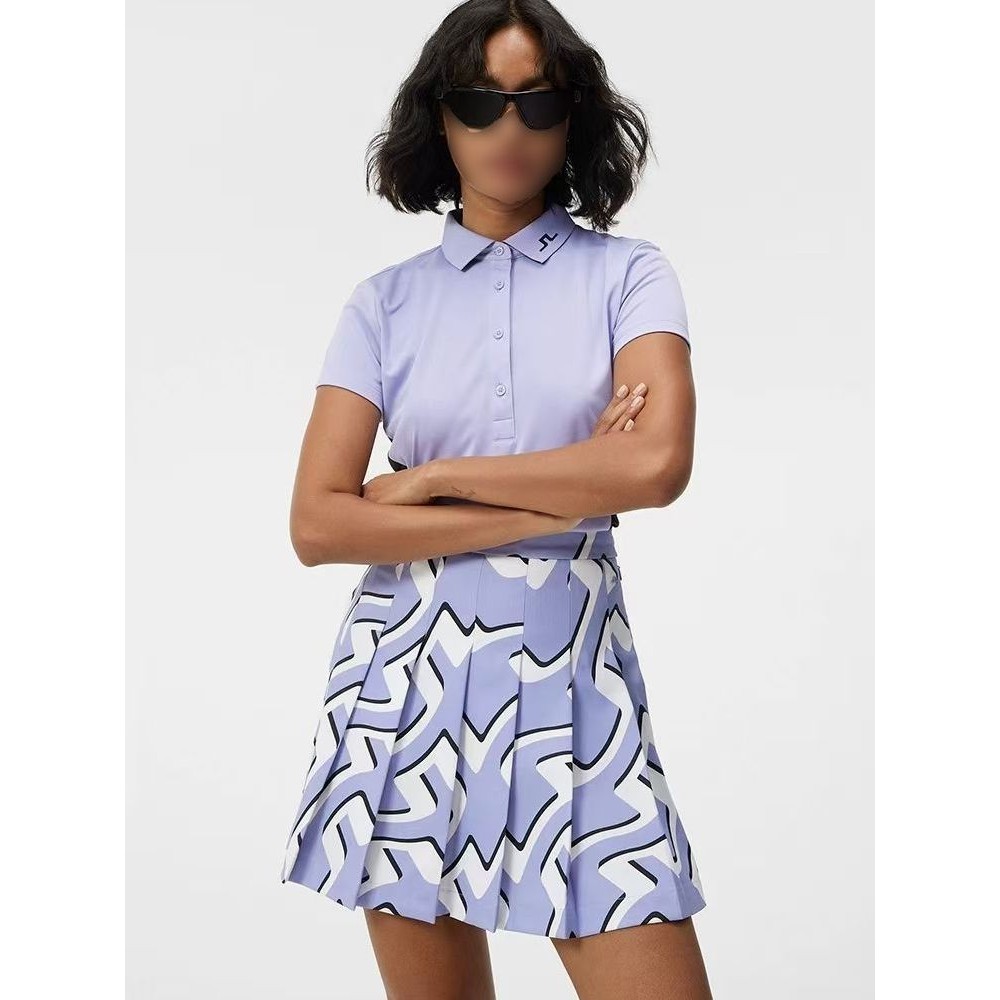 [J.LINDERBERG] Golf Clothing Summer Ladies Short-Sleeved Outdoor Sports Perspiration Breathable Quic