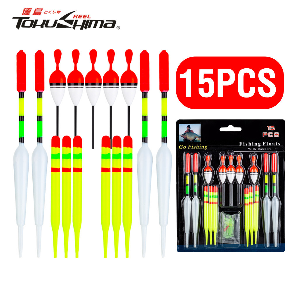 Professional แนวตั้งทุ่น 15 ชิ้นตกปลา Lure Floats เครื่องมือตกปลาแนวตั้งทุ่น Professional ตกปลาลอยชุดอุปกรณ์เสริมสําหรับ Fhishing