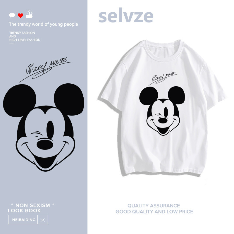 SELVZE（จัดส่งตลอด 24 ชั่วโมง） Printed T-shirt，น่ารัก Disney Mickey mouse เสื้อยืดแขนสั้นพิมพ์ลาย T1888