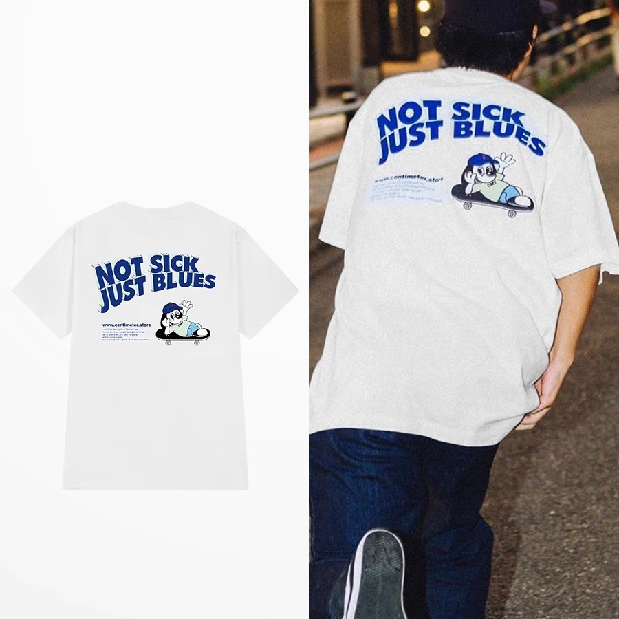 พร้อมส่ง เสื้อยืดแฟชั่นพิมพ์ลายยอดนิยมของเกาหลีสไตล์ลำลองแขนสั้นฤดูร้อนผ้าฝ้ายแท้หลวมสำห oversize เสื้อแฟชั่นผู้หญิง