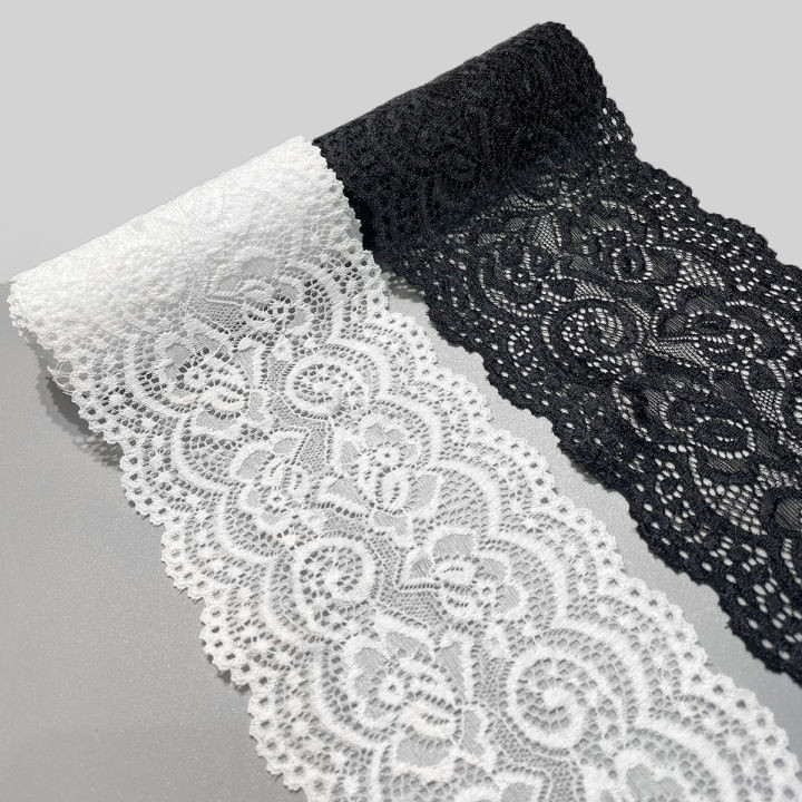 2 หลา/ถุง 10 ซม.กว้างสุดสีขาว/สีดําพายลูกไม้ผ้าตัดริบบิ้น ทําเอง เย็บเสื้อผ้าอุปกรณ์ตกแต่งงานแต่งงาน