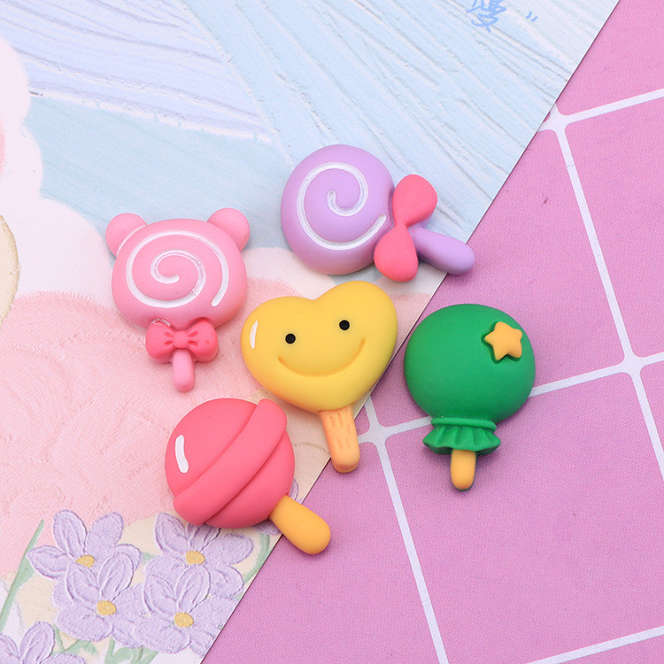 5ชิ้นการ์ตูนรูปแบบใหม่มิกกี้หัวใจรักอมยิ้มอุปกรณ์เรซินเชือกผมกิ๊บครีมกาวกรณีโทรศัพท์ทําเองวัสดุแพคเกจ
