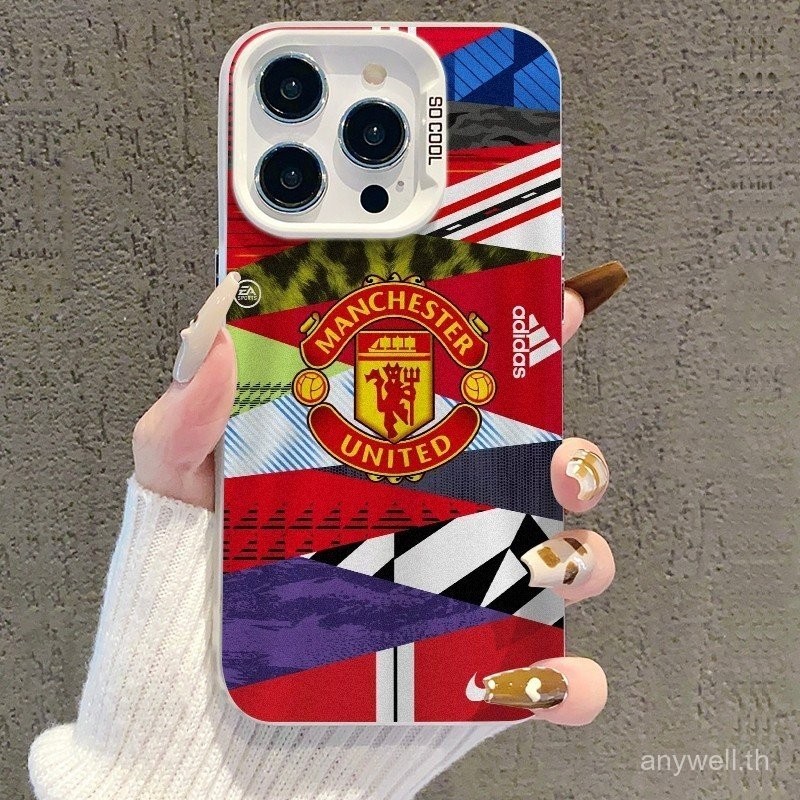 แมนเชสเตอร์ยูไนเต็ดฟุตบอลทีมโลโก้กรณีโทรศัพท์สำหรับ iPhone 15 14 PROMAX 13 12มินิ11 Pro x XR XS MAX 7/8บวกเดิมฟุตบอลกีฬากรณี