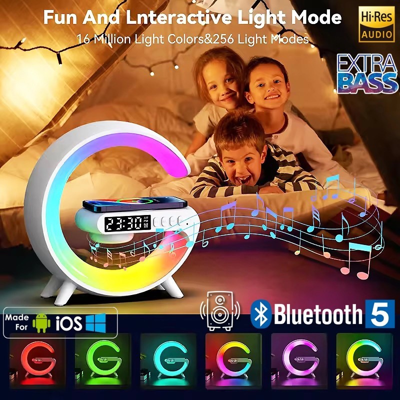 G63 ลำโพงไร้สายไฟ LED บรรยากาศ RGB ลำโพงบลูทูธโคมไฟตั้งโต๊ะ