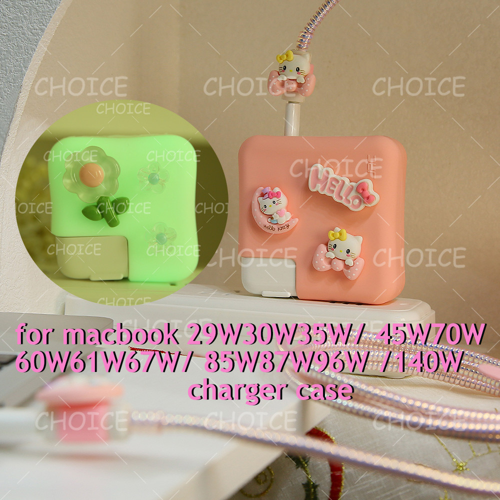 สําหรับair 13 การ์ตูนซิลิโคน Chargerป้องกันสําหรับMacbook Air A2337 30W 35W M1 Pro 13 2022 Pro 14-67