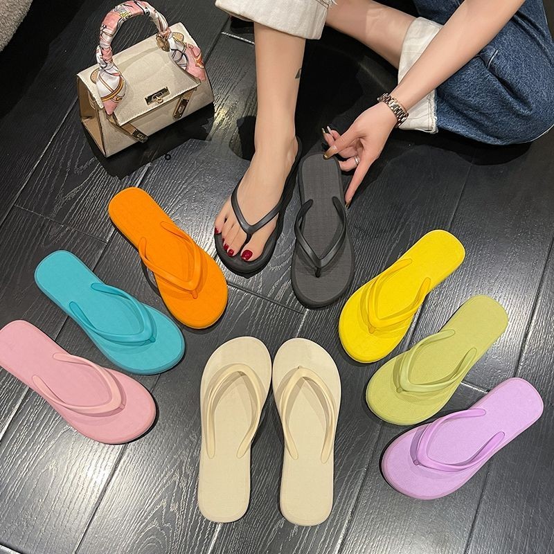 ♥รองเท้าแตะหูคีบ♥ Flip-Flops ผู้หญิงฤดูร้อน Flip-Flops รองเท้าแตะชายหาดริมทะเลรองเท้าแตะผู้หญิง High-End Anti @