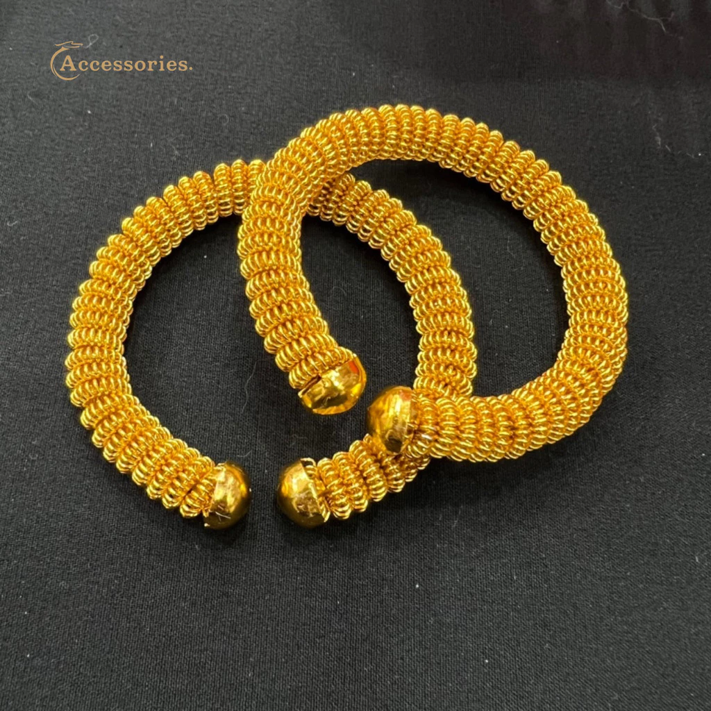 Accessories กำไลเกลียวหนอน(มือและเท้า)(คู่ละ89) ข้อเท้าหนอนงานไทยสีทอง เงิน พร้อมส่ง