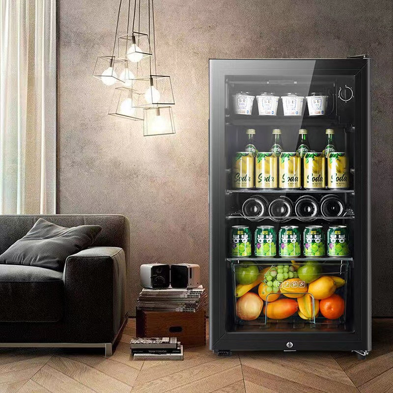 รุ่นใหม่ล่าสุด 71L/100L Ice Bar Refrigerator Single  Small Mini Glass Refrigerated Fresh Tea Wine Di
