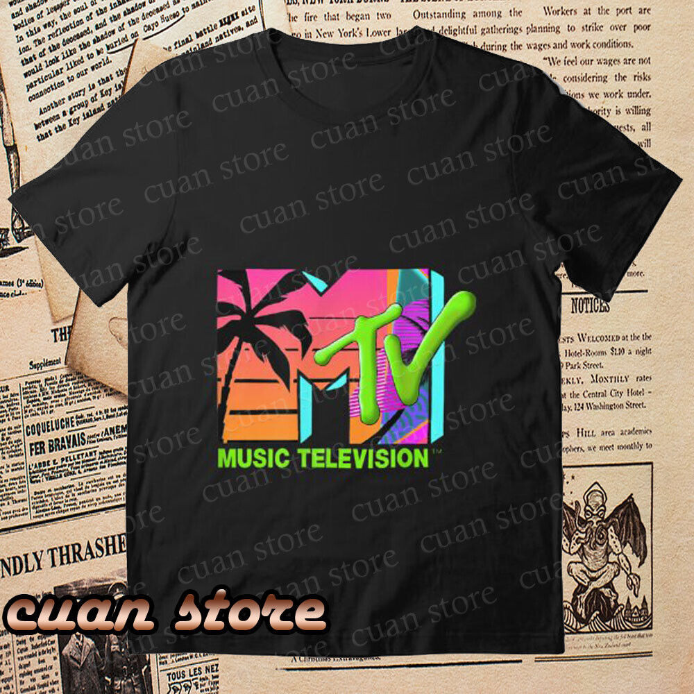 New Mademark x MTV - เสื้อยืดผู้ชายโลโก้ MTV อย่างเป็นทางการตลก