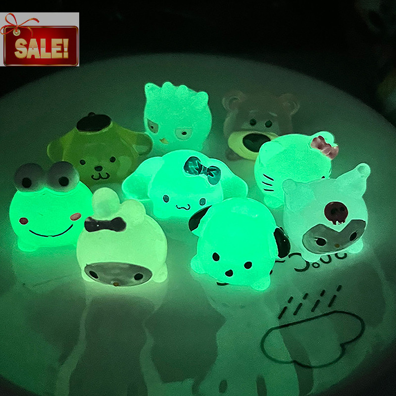 Bl Luminous Sanrio พวงกุญแจการ์ตูน Kuromi Melody Hello Kitty Cinnamoroll จี้ Bell Key แหวนกระเป๋าเป้สะพายหลัง Ch กระเป๋าตกแต่งรถ A