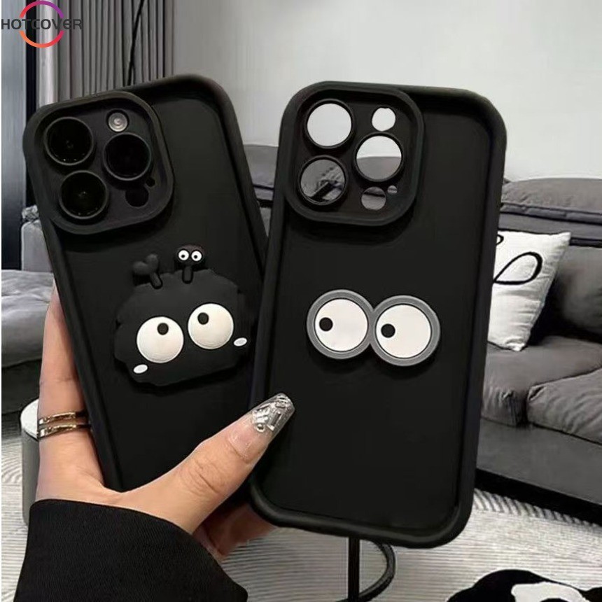 สําหรับ Vivo V30e V23 Pro V15 V23E X90 X70 Pro X60 S1 Pro ปลอกน่ารัก 3D Briquettes การ์ตูนตา Angel Eyes เคสโทรศัพท์ Soft Matte Cover