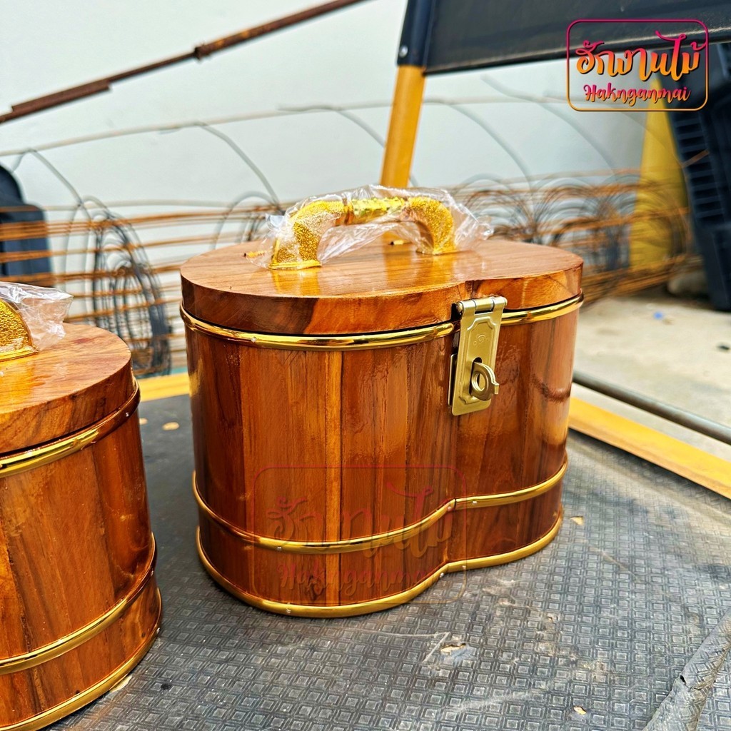 HNGM กระปุกออมสินไม้สัก ทรงหัวใจไม้สัก ราคาส่ง
