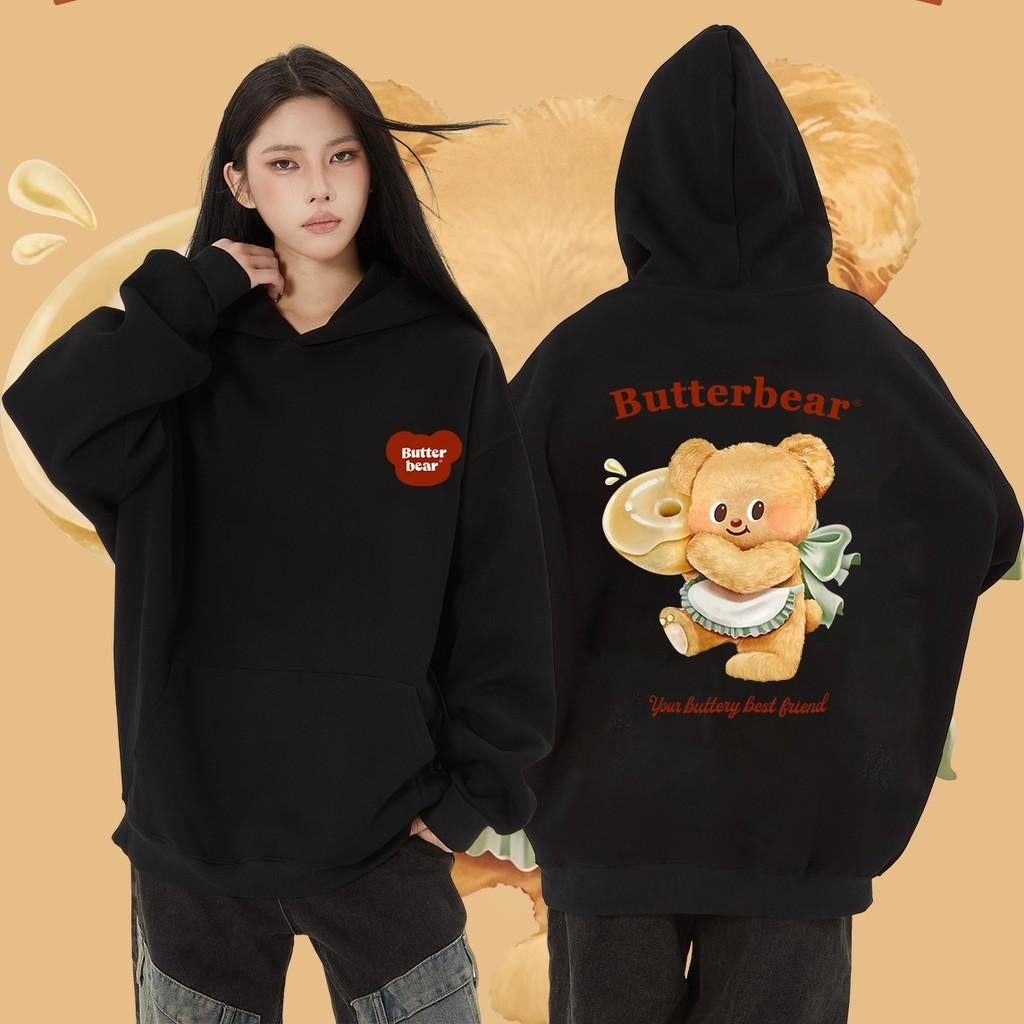 เสื้อฮู้ดแขนยาวแขนยาวอ Butter Bear Butterbear Hoodies ไซส์ M-3XL ใส่ได้ ทั้ง ชาย ใส่สบาย ไม่หด ไม่ย้