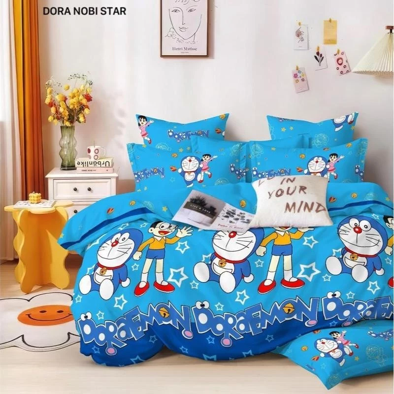 ชุดผ้าคลุมเตียง โดราเอมอน Hello Kitty Keroppi ขนาด 90x200-200x200