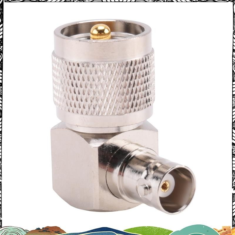 Super UHF PL259 -259 ขั้วต่ออะแดปเตอร์ RF มุมขวาตัวผู้เป็น BNC ตัวเมีย สีเงิน