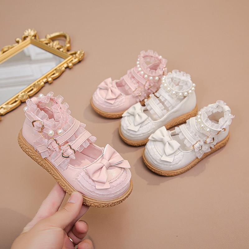 เด็กรองเท้าหนังฤดูใบไม้ผลิฤดูใบไม้ร่วง Elegant สาว Lolita Princess Causal รองเท้าแฟชั่นหวานเด็กแบน Chic อเนกประสงค์