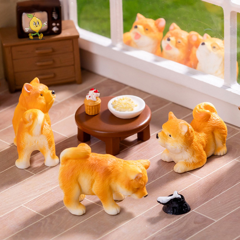 [mozh] 1pc เรซิ่น Shiba Inu เครื่องประดับตุ๊กตาสุนัขสัตว์ Miniature Fairy Garden ตุ๊กตาตกแต่งบ้าน DIY Micro ภูมิทัศน์ตกแต่งบ้าน [TH]