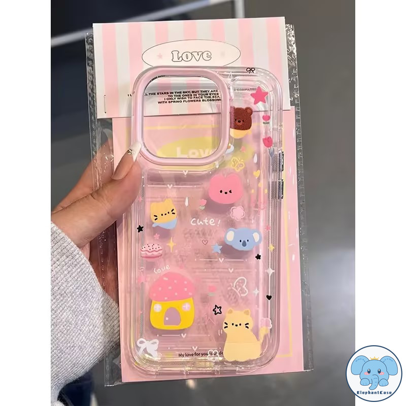 เคสลูกแมวคิตตี้โบว์หูฟังเข้ากันได้กับ IPhone 15 11 13 7Plus XR 8 12 14 Pro Max 14 7 15 8 Plus X XS Max SE ปกอ่อน