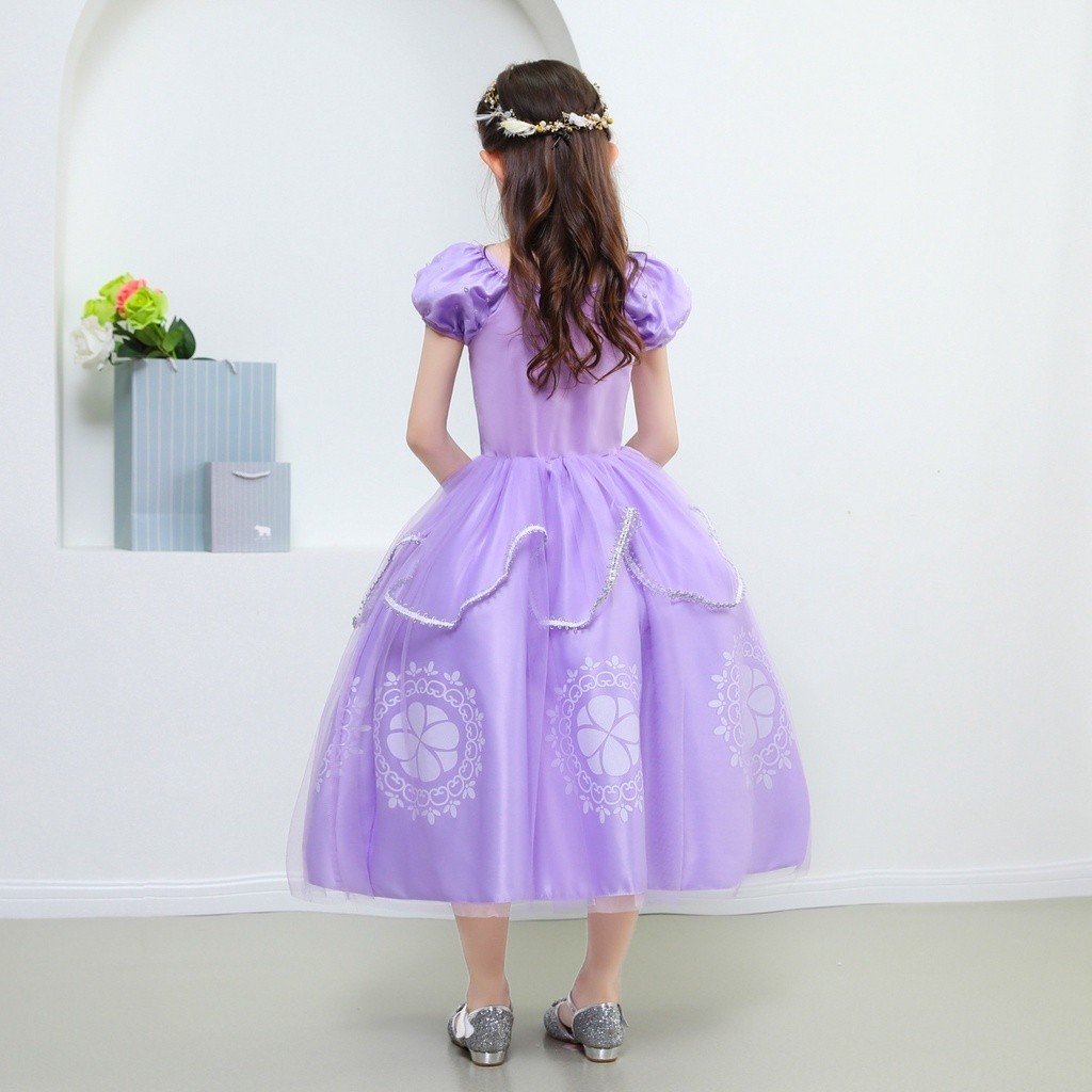 UhomePrincess Sofia Dress ชุดคอสเพลย์เด็กการ์ตูนโซเฟียเจ้าหญิงแรกแต่งตัวชุดงานเลี้ยงวันเกิด ราคา ถูกที่สุด ดีลบีเคเค แกลเลอรีภาพที่ 3