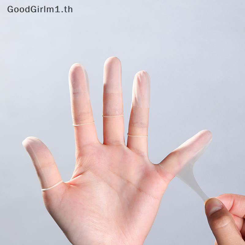 Goodgirlm1 50 ชิ้น/แพ็คทิ้ง Latex นิ้วมือยางลื่น Anti-static Finger Cots ปลายนิ้ว Protector ถุงมือเล็บเครื่องมือ TH