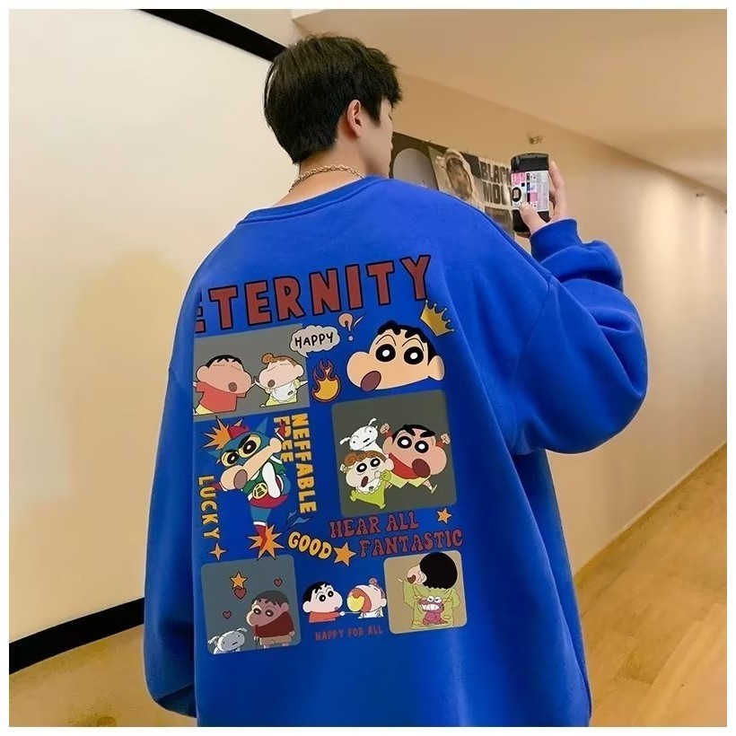 มาแล้วจ้า ไซซ์ M-8XL เสื้อกันหนาวผู้ชาย แคชเมียร์ พิมพ์รอยยิ้ม สไตล์ญี่ปุ่น ได้รับความนิยมในปีนี้