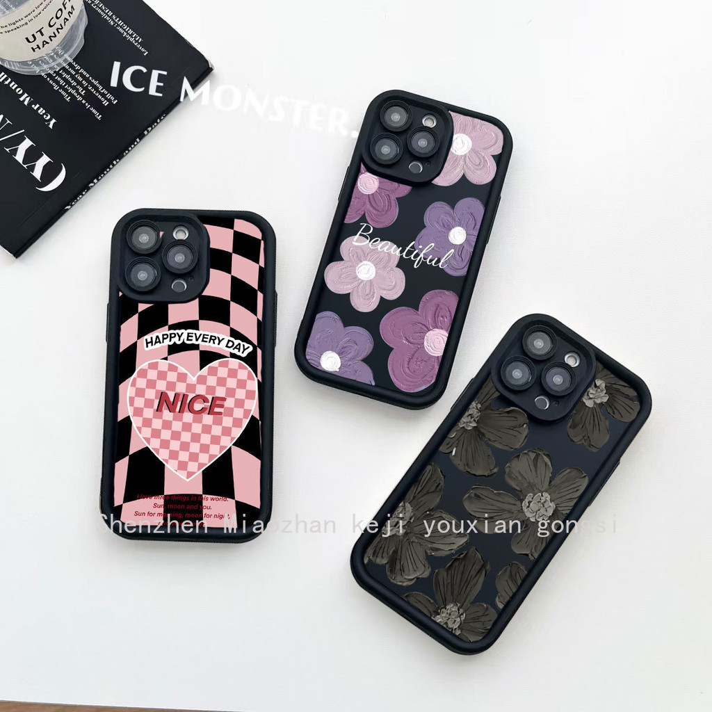 JG| เคส สำหรับ Vivo Y1s Y28 Y73 Y91C V15 V17 Pro V19 V20 V21E V23 V23E V25 V25E V27 V27E V29 Lite V29E V30 Beautiful Begonia flower Nice Love Soft Angel Eyes Phone Case