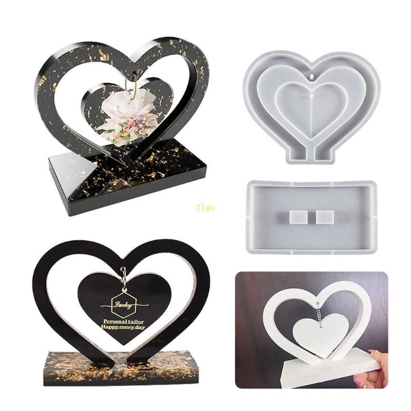 Flgo Love Heart กรอบรูปแม่พิมพ์ซิลิโคน DIY Craft Epoxy เรซิ่นหล่อแม่พิมพ์เครื่องประดับ