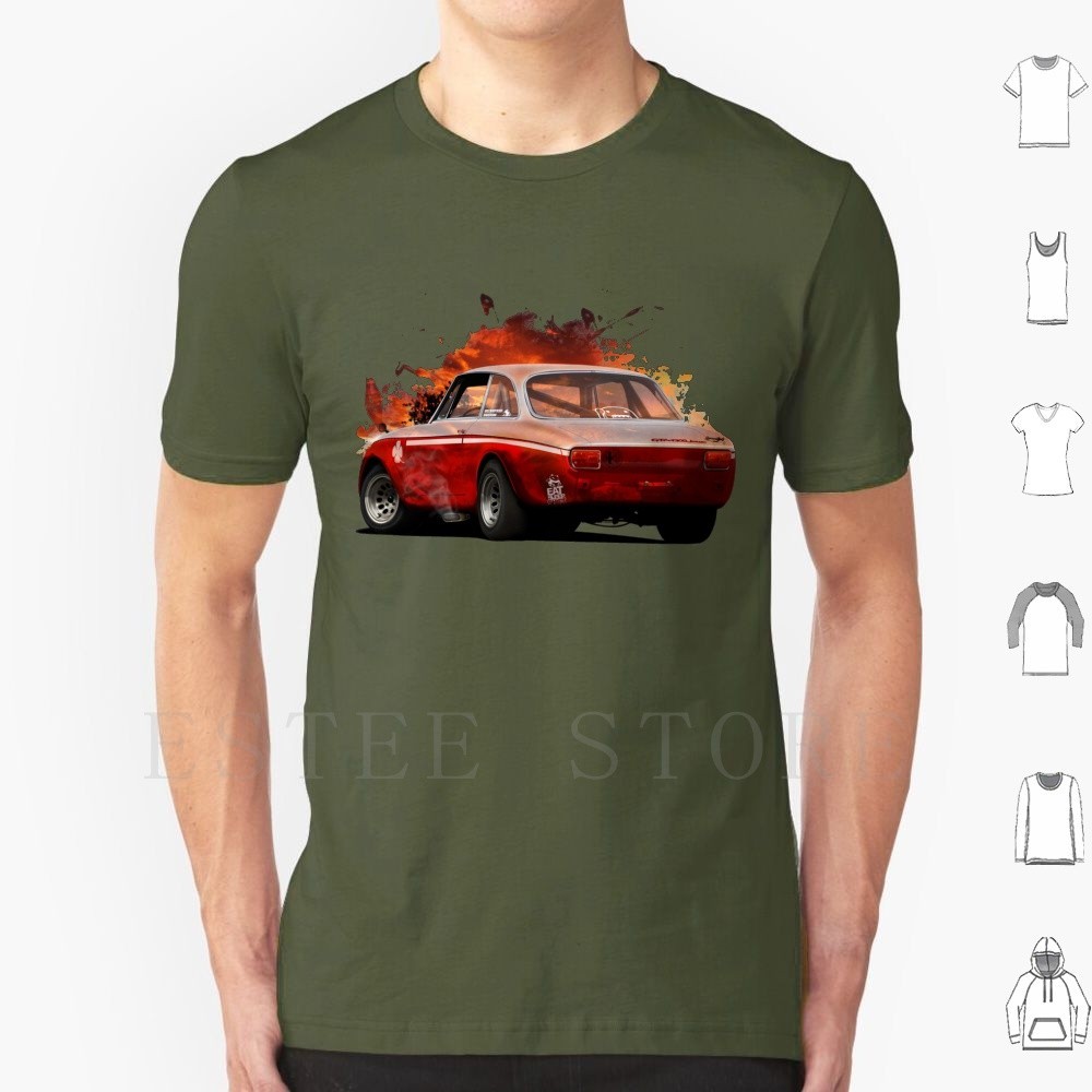 ระเบิด Sunset T เสื้อ DIY ขนาดใหญ่ผ้าฝ้าย 100% Alfa Romeo Alfa Romeo Alfaromeo Giulia Giulia 1300 อิ