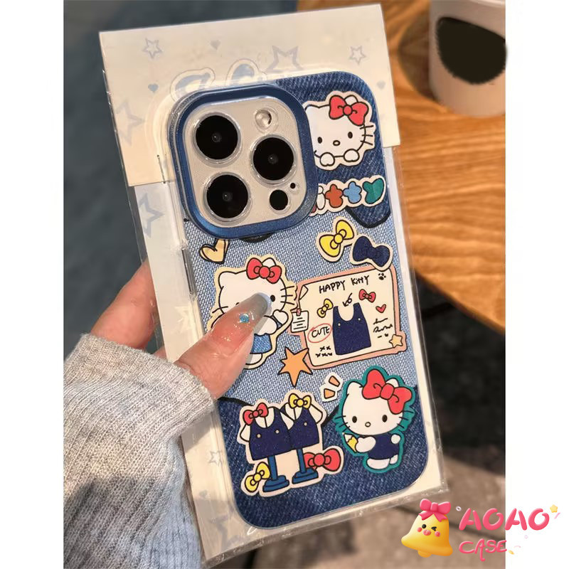 น่ารักหวาน สวัสดีคิตตี้ คาวบอยนุ่ม เคสไอโฟน 11 12 15 13 14 Pro Max XR 7Plus 8Plus 6 6s 7 8 Plus X XS Max SE 2020 - รูปที่ 2