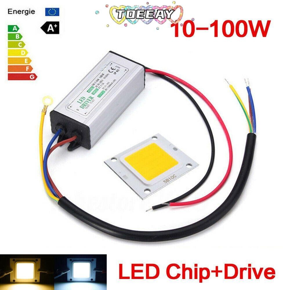 Toeay LED COB ชิป High Bright AC 85-265V สําหรับโคมไฟหลอดไฟน้ําท่วมพร้อมไดรเวอร์แหล่งจ่ายไฟ