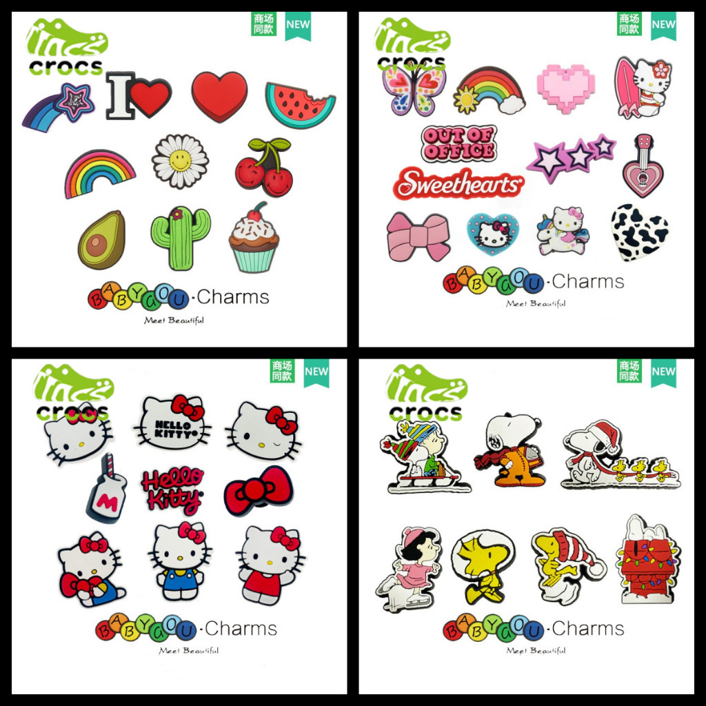 Jibbitz Crocs Charms ขายร้อน Nubi Mickey DIY การ์ตูนตัวอักษร PVC รองเท้าตกแต่ง 100 รูปแบบที่แตกต่างกัน