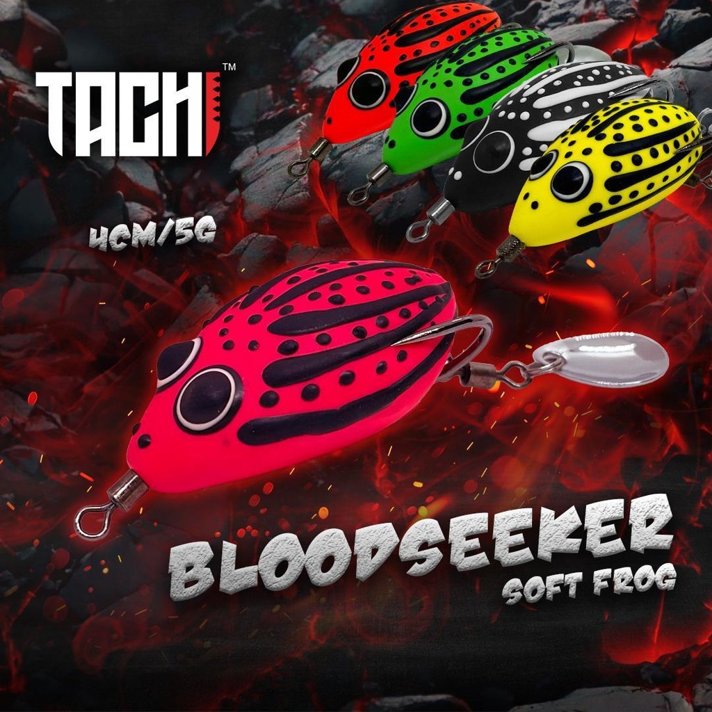 Tachi BLOODSEEKER Soft Frog Top Water Lure 4 ซม./5g เหยื่อตกปลาลอยน้ํา Umpan Katak หล่อ Haruan Snake