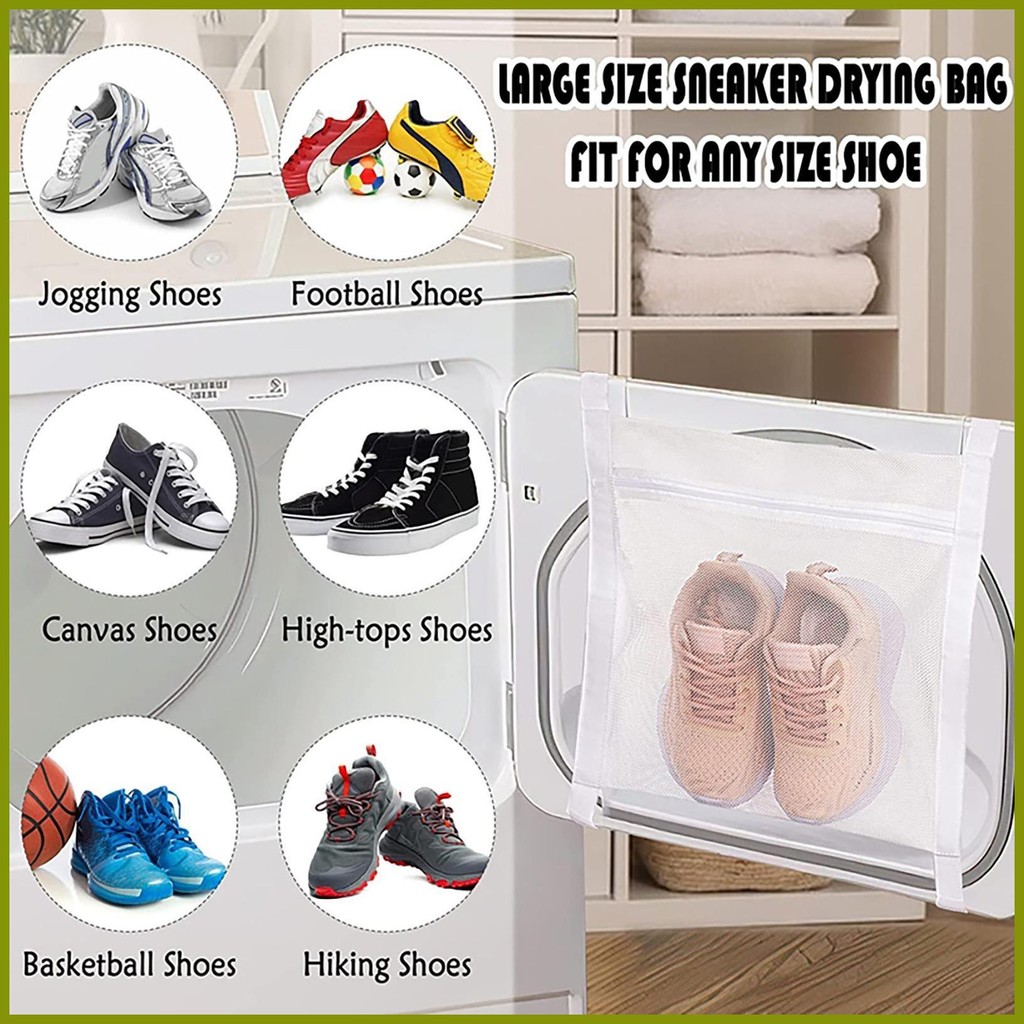 Sneaker Wash & Dry Net Bag for Dryer Shoe Bag Shoe Drying Mesh Bags Adjustable Laundry Bags Sneaker Wash & Dry polknth
