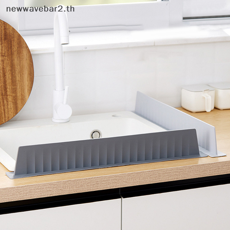 HOT ซิลิโคนอ่างล้างจาน Splash Guard ห้องครัวเคาน์เตอร์นํากลับมาใช้ใหม่ Heightenin Bar Water Baffle Plate Splash Sink Guard Baffle.