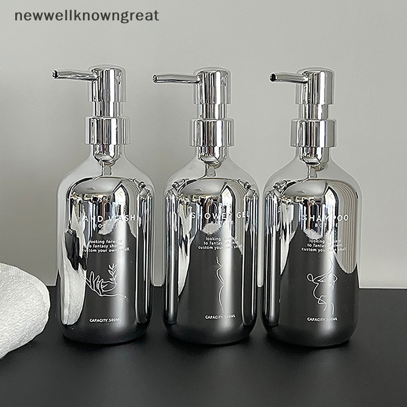 ใหม่wellknowngreat 500ml แชมพูขวด Electropag PP กดประเภทโลชั่นขวดเปล่าห้องน้ําเจลอาบน้ําขนาดใหญ่-ความจุตู้ทําสบู่ CAD