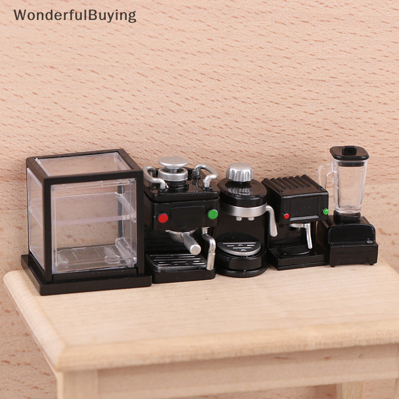 Wbth 1 PC Mini Dollhouse Miniature เฟอร์นิเจอร์เครื่องชงกาแฟถ้วยกาแฟจัดเก็บชั้นวางจําลองตุ๊กตาตกแต่ง DIY ของเล่นตุ๊กตา House Vary