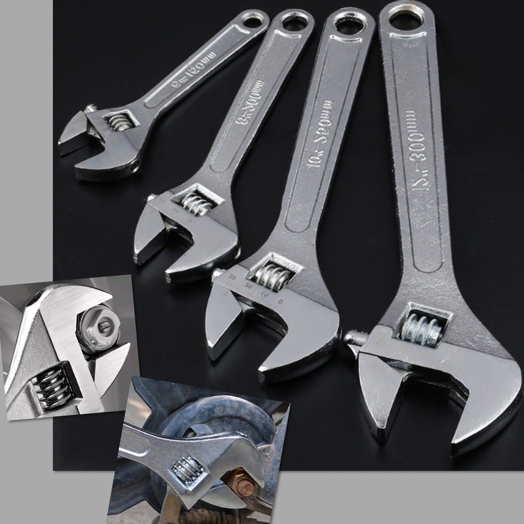 💕 ประแจ เลื่อน ประแจปากเลื่อน ขนาด 6 8 10 12 15 18 24 นิ้ว ปรับเลื่อนปากได้ ขันใต้อ่าง สายน้ำดี ท่อซิงค์ อุปกรณ์ช่าง 💕