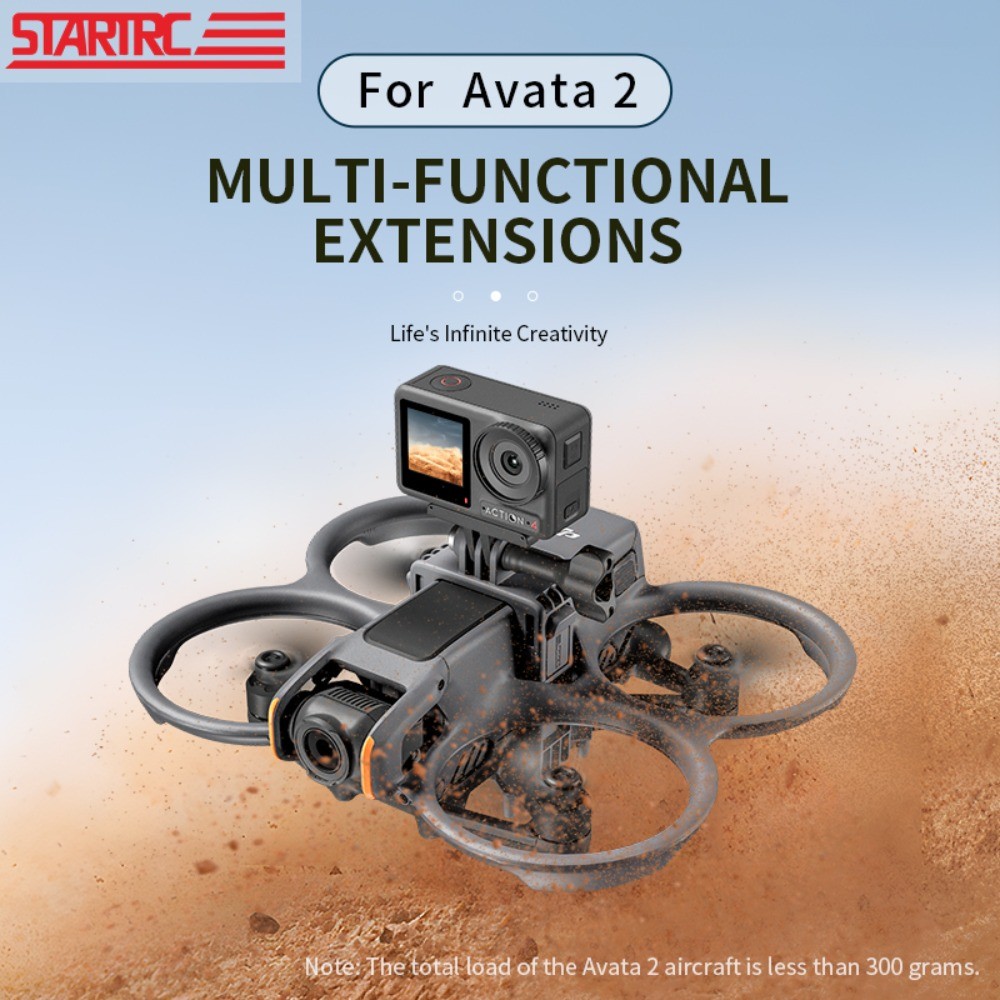 สําหรับอะแดปเตอร์วงเล็บขยายบน DJI Avata 2 สําหรับกล้องกีฬา Action/GoPro mount