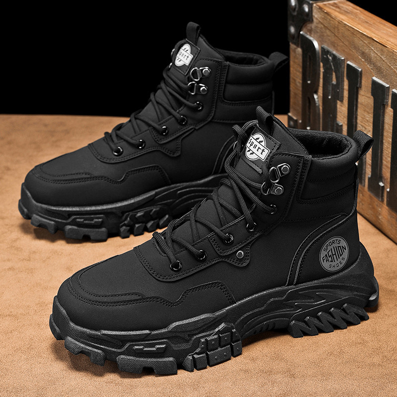 Martin Boots for Mens High-top British Style Tooling Motorcycle Shoes Joker Casual Shoes Tide Shoes Outdoor Fashion Boots.
