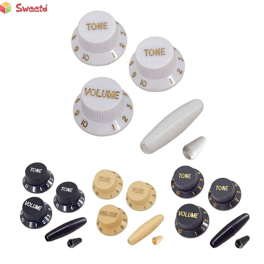 SWTDRM3PCS กีตาร์สําหรับ ST ลูกบิด 1 ปริมาณ 2Tone ปุ่มควบคุม 2PCS กีตาร์แขนบาร์ลูกบิดMUSIC