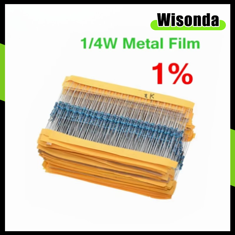 100 ชิ้น 1/4 วัตต์ตัวต้านทานฟิล์มโลหะ 18R ~ 2K 18R 30R 47R 100R 220R 1K 2K โอห์ม 1% โอห์มความต้านทาน