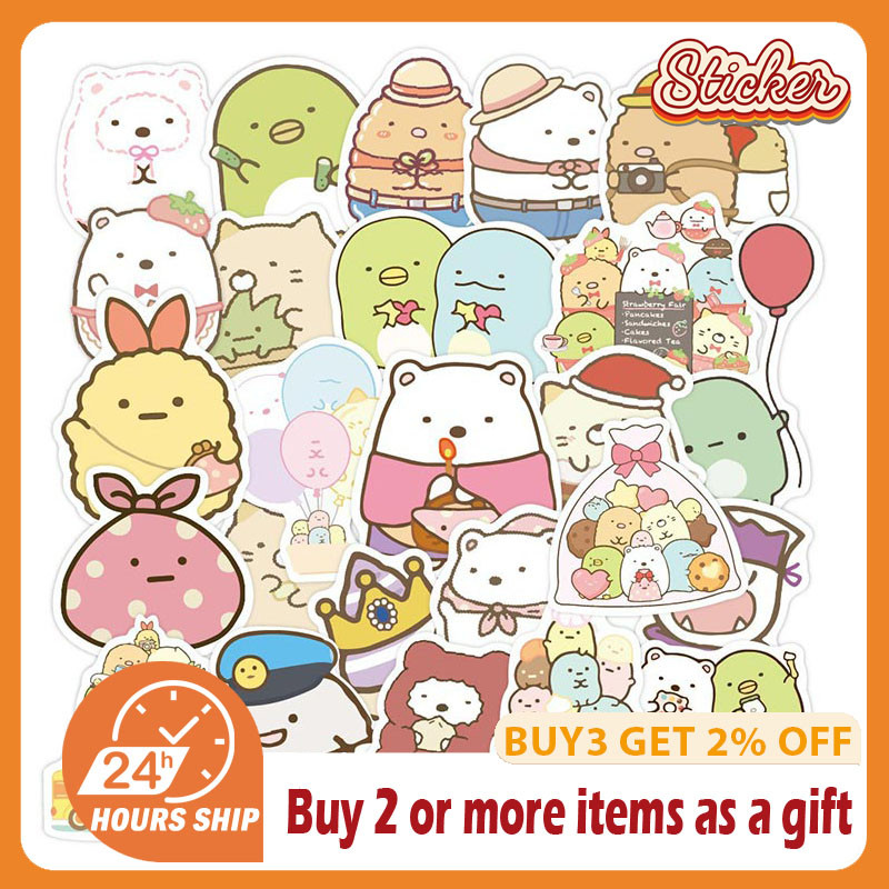 50 ชิ้น Sanrio Sumikko Gurashi สติกเกอร์การ์ตูน Graffiti DIY ไดอารี่กระเป๋าเดินทางสมุดภาพ Decals ของ