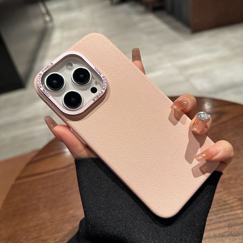 ขั้นสูงหนังลิ้นจี่กรอบโลหะเคสโทรศัพท์สําหรับiphone16 15 14 13 12 11 Pro MAX IXS MAX XR XSกันกระแทกกล้องป้องกันฮาร์ดปกหลัง