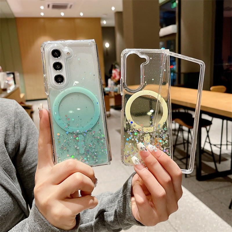 แฟชั่น Glitter Bling Gradient Magnetic Clear Case Samsung รูปที่ 6