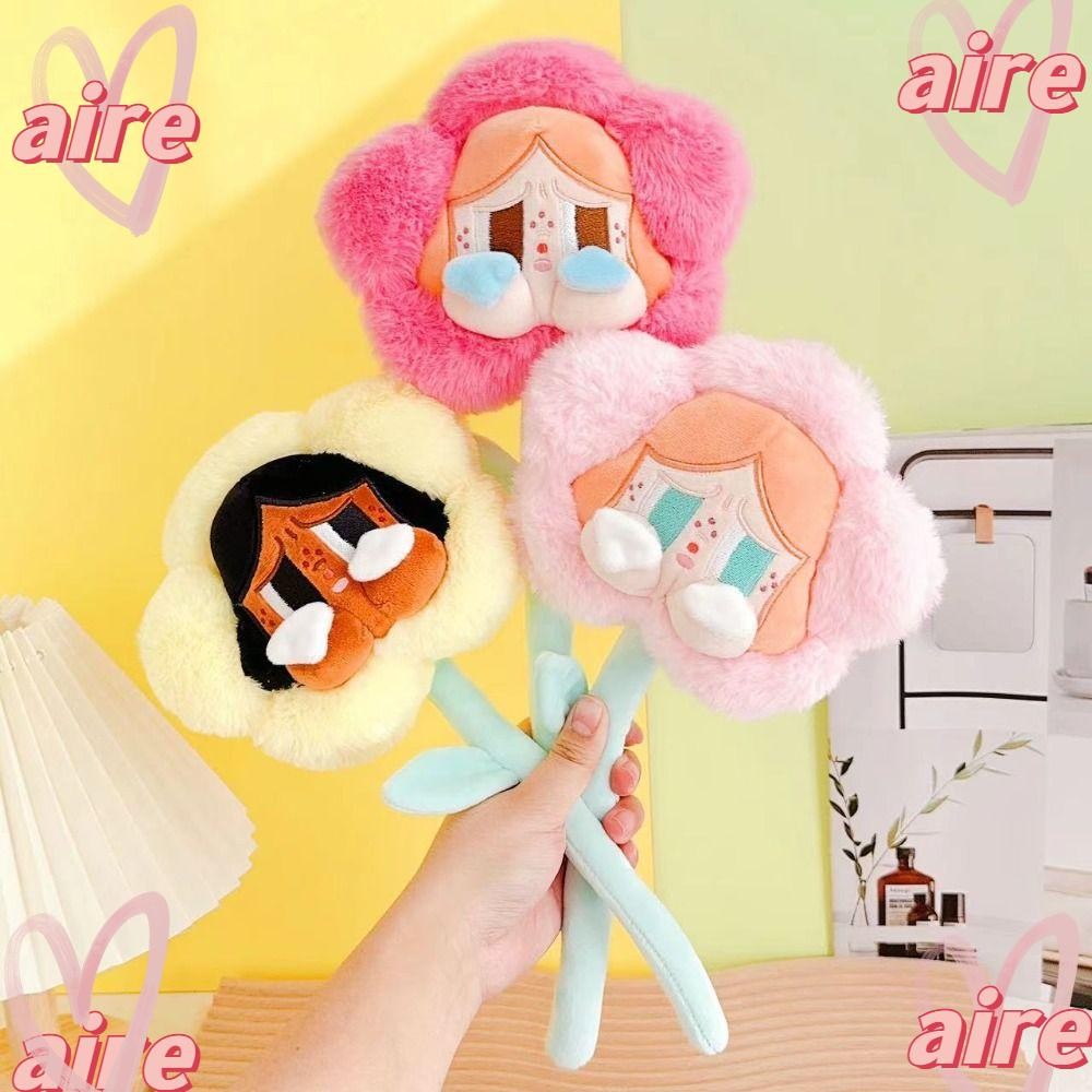 ของเล่นตุ๊กตา AIRE1, Crybaby Soft Popmart Crybaby Flower, ของเล่นตุ๊กตาดอกไม้พกพาการ์ตูน